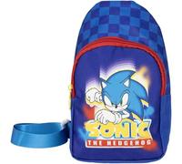 Sonic Shoulder Backpack - Bleu - 13x23x7cm - Fabriqué en Polyester - Sac à bandoulière pour enfants avec poignées réglables - Compartiment principal