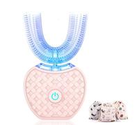 Sonic Smile 360, U-Shaped Ultrasonic Electric Toothbrush with 360° Automatic Deep Cleaning, Whitening & Gum Care, Food Grade Silicone Brush Head Gift for Kids and Adults(Pink)