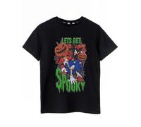 Sonic The Hedgehog Boys T-Shirt Noir à Manches Courtes | Let’s Get Spooky - Plongez dans Spooky Fun avec Sonic - 3-4 Ans