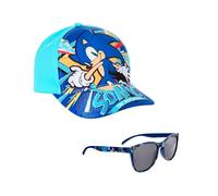 Sonic The Hedgehog Casquette Baseball et Lunettes de Soleil pour Garçon, Lunettes de Soleil Anti-UV, Chapeau D'été, Casquette pour Enfants