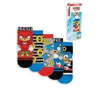 Sonic The Hedgehog Chaussettes 5 Pack Enfants | Garçons Filles Knuckles Personnages Power Rings Multicolore Chaussures | Accessoires de jeu Marchandises