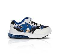 SONIC THE HEDGEHOG Chaussures de Trainer pour Enfants Light-Up avec Semelle LED Chaussures Officiellement Licenciées Sega Sneakers Slogan Chaussures pour Garçons et Filles EU Taille Enfants 26-33