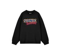 Sonic The Hedgehog Distressed Logo Sweat-Shirt Noir pour Homme | Sweat à Capuche Graphique de Jeu rétro | Vêtements de Jeux vidéo Sega Classiques