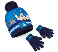 Sonic The Hedgehog Ensemble Bonnet, Écharpe et Gants Enfant (Bleu Sonic 2 Pcs, 4-15 Ans)