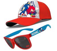 Sonic The Hedgehog Ensemble casquette et lunettes de soleil pour garçons - Accessoires d'été pour enfants avec protection UV400 - Casquette de baseball réglable et lunettes de soleil pour enfants à