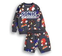 SONIC THE HEDGEHOG Ensemble sweat-shirt et short pour garçons | Pull graphique imprimé intégral pour enfants avec bas assortis | Tenue vestimentaire Shadow Knuckles pour les joueurs