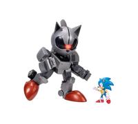 Sonic The Hedgehog - JAKKS Pacific - Coffret de Combat Géant Mecha Sonic vs Sonic avec Figurines Articulées - Licence Officielle du Jeu Vidéo - Jouet pour Enfants Fans de Sonic