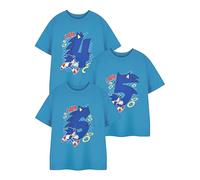 Sonic The Hedgehog Le T-Shirt Bleu à Manches Courtes Hedgehog Boys | Tee-Shirt Graphique de l’âge d’Anniversaire | Vêtements Sonic Birthday Age pour Enfants | Marchandises Sonic pour garçons