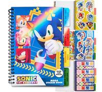 SONIC THE HEDGEHOG Livre Autocollant Enfant Ado Cahier D'activités avec 28 Feuilles D'autocollant Shadow Knuckles 400+ Gommettes Autocollantes