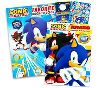 Sonic the Hedgehog Livre de coloriage pour enfants de 4 à 8 ans - Ensemble avec pages de coloriage Sonic et ombres, activités, jeux et autocollants soniques, plus | Ensemble de livres d'activités