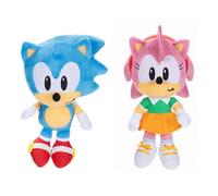 Sonic The Hedgehog Lot de 2 Peluches de 22,9 cm, Sonic & Amy