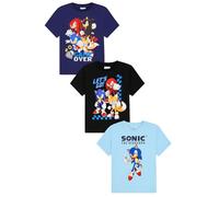SONIC THE HEDGEHOG Lot de 3 t-shirts Sonic pour garçons, Multicolore, 5-6 ans