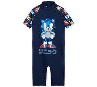 Sonic The Hedgehog Maillot de Bain Enfant Garcon Combinaison Natation Enfant Manche Courte Short Vêtements Été Plage Piscine Enfants 3-10 Ans Officiel Sonic (Navy, 5-6 Ans)