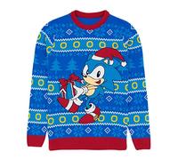 Sonic The Hedgehog Mens Christmas Cavy Adults Blue Tree Thinked Ordin Sweater XXL