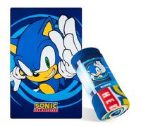 Sonic The Hedgehog Plaid Enfant 100x150 cm Couverture Polaire Douce, Jeté de Canapé et Couverture Chaude Lit, Chambre Enfant, Voyage et Soirée Pyjama