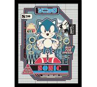 Sonic The Hedgehog - Poster encadré "Built For Speed" PM10330 (40 cm x 30 cm) (coloré)