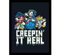 Sonic The Hedgehog - Poster encadré "Creepin' It Real" PM10240 (40 cm x 30 cm) (Bleu)