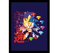 Sonic The Hedgehog - Poster encadré, Diamond PM8665 (40 cm x 30 cm) (coloré)