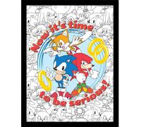 Sonic The Hedgehog - Poster encadré "It's Time To Be Serious" PM8686 (40 cm x 30 cm) (Coloured)