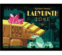 Sonic The Hedgehog - Poster encadré "Labyrinthe" PM8611 (40 cm x 30 cm) (Bleu/Jaune/Rose)
