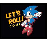 Sonic The Hedgehog - Poster encadré "Let's Roll PM8415 (30 cm x 40 cm) (Noir)