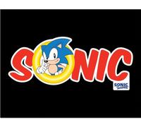 Sonic The Hedgehog - Poster encadré, Logo PM10379 (40 cm x 30 cm) (Noir/Rouge)