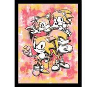 Sonic The Hedgehog - Poster encadré PM8674 (40 cm x 30 cm) (Rouge/Jaune/Blanc)