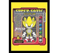Sonic The Hedgehog - Poster encadré "Power Of 7 Emeralds" PM8757 (40 cm x 30 cm) (Jaune/Noir)