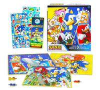 Sonic the Hedgehog Puzzle for Kids Set - Bundle with 3 Sonic Jigsaw Puzzles Stickers Plus | 1: 48 PC et 2: 100 PC Puzzles pour les enfants