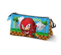 Sonic The Hedgehog - SEGA Knuckles Run-Trousse Triple, Multicolore, 23 x 11 cm