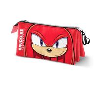 Sonic The Hedgehog - SEGA Knuckles Sight-Trousse Triple, Rouge, 23 x 11 cm