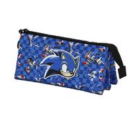Sonic The Hedgehog - SEGA Sega-Sonic Action-Triple Pencil Case, Blue, 23 x 11 cm