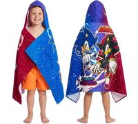 Sonic the Hedgehog Serviette de Bain avec Capuche Garcon, 125x75cm Coton Poncho de Bain Enfant, Absorbante Serviette de Plage, Voyage Accessoires, Gaming Merchandise, Cadeau Garcon (Multi Sonic)
