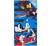 SONIC THE HEDGEHOG Serviette de Plage Enfant Ado Absorbante Serviette de Bain 100% Coton Douche Natation Serviette à Séchage Rapide Shadow 140x70 cm (Multi, 70x140cm)