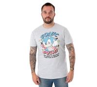 Sonic The Hedgehog T-Shirt à Manches Courtes Gris Homme | Sonic Sushi Design | Adoptez la Fusion Unique de la Vitesse et des sushis | Produits Sonic Authentiques