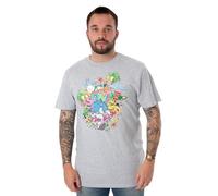 Sonic The Hedgehog T-Shirt Gris à Manches Courtes pour Hommes | Design psychédélique Green Hills | Produits Officiels Sonic | Tee Confortable pour Les Amateurs de Jeux