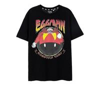 Sonic The Hedgehog T-Shirt Homme | T-Shirt Graphique Noir Eggman Robotics Corp pour Adultes | Dr Robotnik Distressed Vintage Game Art Haut à Manches Courtes | Cadeau de vêtements de Jeu Classique