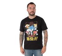 Sonic The Hedgehog T-Shirt Noir à Manches Courtes pour Hommes | Bande dessinée Japonaise | Adoptez Le Style Manga emblématique | Merch Sonic Authentique