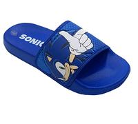 Sonic The Hedgehog Tongs de piscine pour garcons ou filles, Sandales pour enfants, Pantoufles de Plage, bleu, Taille 1 UK, 33 EU