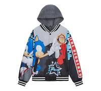 Sonic The Hedgehog Veste bomber boutonnée pour garçon, noir, 5-6