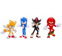 Sonic the Movie 3 : Sonic x Shadow Tokyo MISSION Jacks Pacific Lot de 4 figurines d'action de 12,7 cm (Sonic & Tails & Knuckles & Shadow), Movie 3 Game, Tokyo, Mission Goods, poupée, lumière