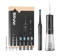 Sonic Toothbrush With Tips Set And Water Flosser Bitvae D2 C2 (Black)