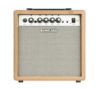 SONICAKE Amplificateur pour Guitare Électrique 15W Double Canal avec Sortie Casque EQ 3 Bandes Entrée AUX Design Compact et Portable pour Pratique Sprint