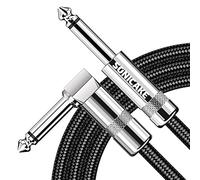 SONICAKE Câble de guitare tressé 3m câble d'instrument de guitare 6.35mm angle droit à droit noir