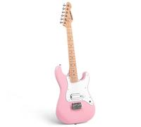 SONICAKE Guitare Électrique 30" pour Débutants, Corps en Bois Massif avec Micro Humbucker, Manche et Touche en Bois d’une Pièce QGT-50 (Rose)