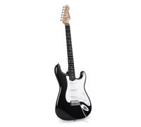 SONICAKE Guitare Électrique 39" Taille Standard avec Micros Classiques SSS, Corps Léger, Tremolo, Frettes Lisses et Truss Rod Réglable QGT-10 (Noir)