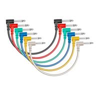 SONICAKE Guitare Patch Câble 20cm Cordons Patch 6.35mm Mono pour Pédales D'effet Guitare/Basse Pack de 6