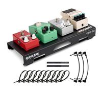 SONICAKE Mini Pedalier de Guitare Aluminium Boîtier Pedalboard Guitar Effects Board 36 x 14.5 x 5 cm, Pedal Tape, Serre-Câbles, Patch Câble Noir QPB-10 (36 x 14.5 x 5 cm)
