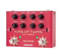 SONICAKE Pédale Overdrive Double Canal Overdrive/Boost/Distortion 3 Modes Circuit Pure Analogique True Bypass 4 Potards par Canal QDS-08