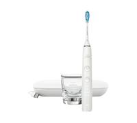Philips Sonicare DiamondClean 9000 - Brosse à dents électrique, 4 modes de brossage, 3 niveaux d'intensité, capteur de pression, connecté à l’application, étui de voyage USB, blanc, modèle HX9911/27